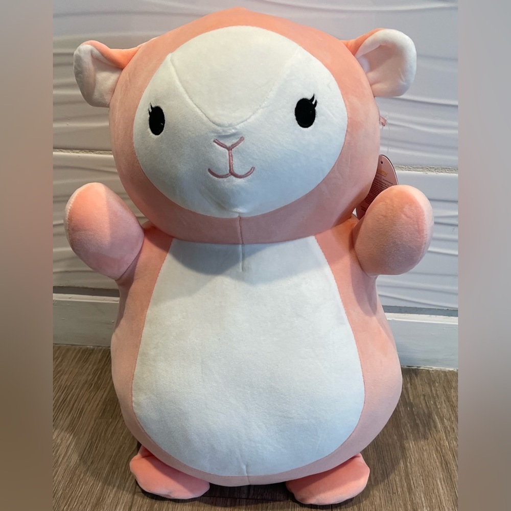 NWT Squishmallow HugMees 18” Elsa the Pink Lamb.. 2023 Easter plush.